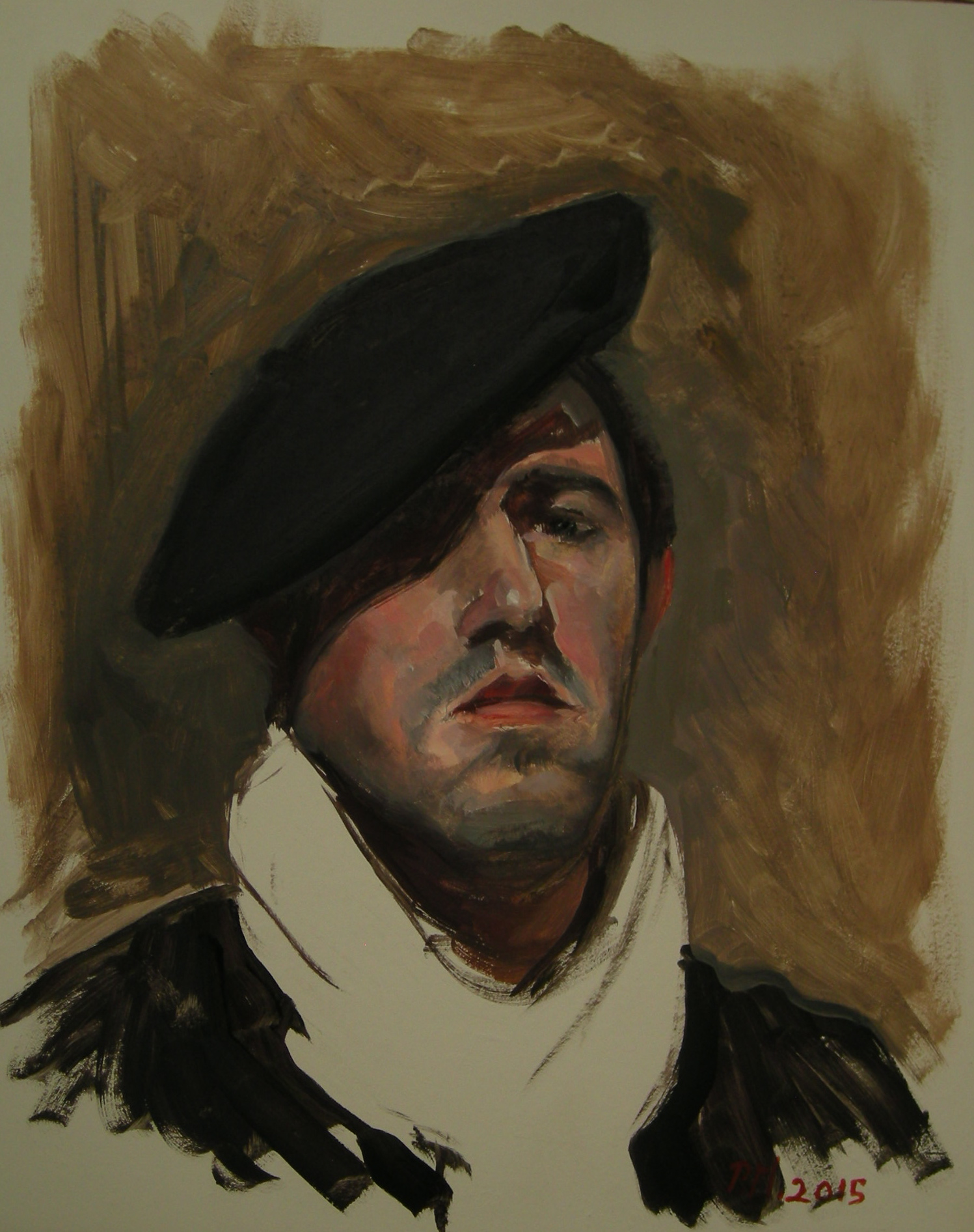 Peinture de Paul Magendie en trompe l'oeil appelée auto-portrait