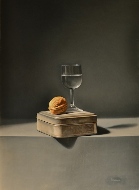 Peinture de Paul Magendie en trompe l'oeil appele la noix